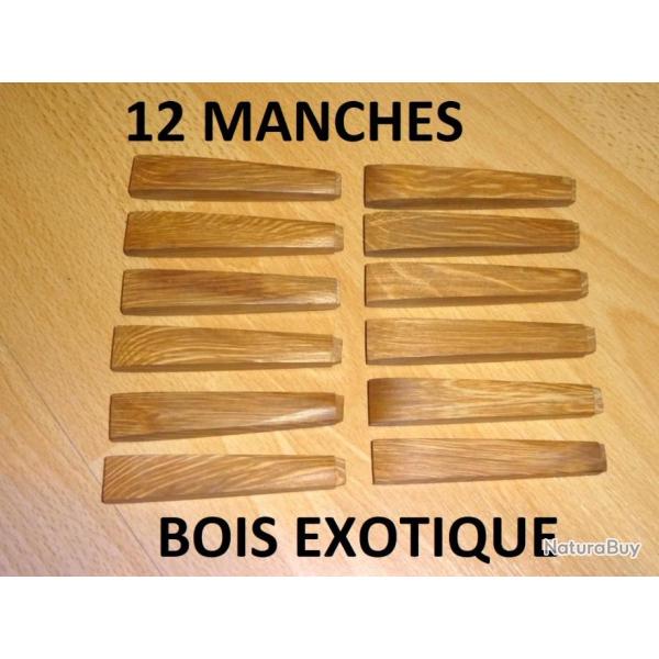 lot de 12 manches en BOIS EXOTIQUE couteaux cuill�re fourchette - VENDU PAR JEPERCUTE (D24B59)