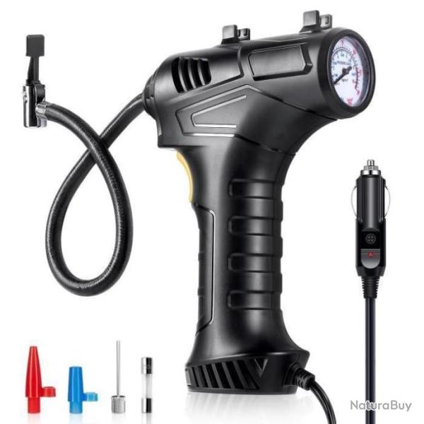 Gonfleur de Pneus Portatif Compresseur d'air de Voiture LED 120PSI 12V 3 buses