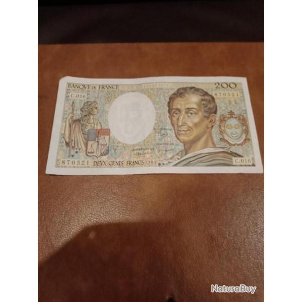 Billet 200 francs Montesquieu 1983