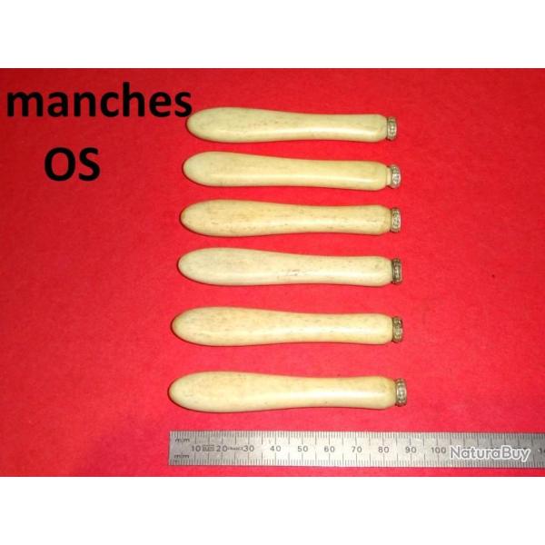 lot de 6 manches en OS + VIROLLES couteaux cuill�re fourchette - VENDU PAR JEPERCUTE (D24B61)