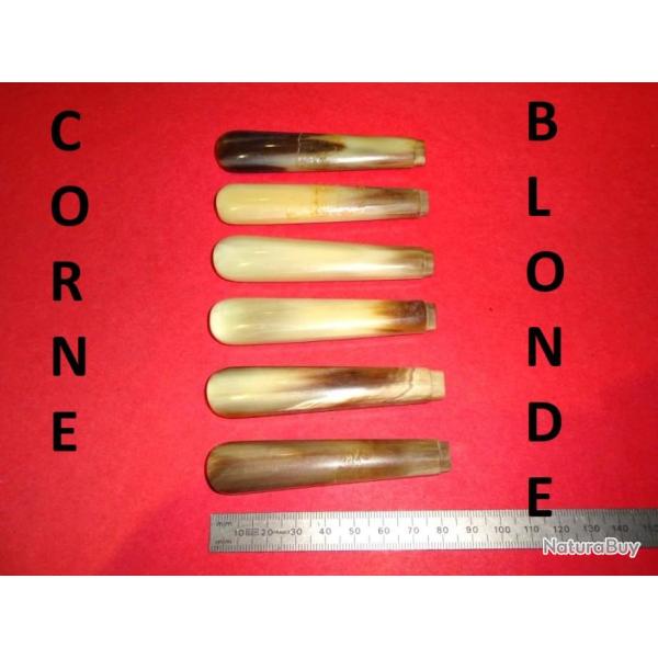 lot de 6 manches en CORNE BLONDE couteaux cuill�re fourchette - VENDU PAR JEPERCUTE (D24B69)