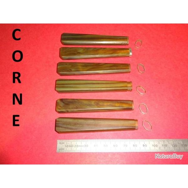 lot de 6 manches en CORNE + VIROLLES couteaux cuill�re fourchette - VENDU PAR JEPERCUTE (D24B70)