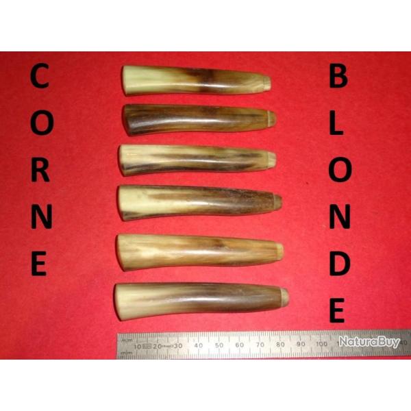 lot de 6 manches en CORNE BLONDE couteaux cuill�re fourchette - VENDU PAR JEPERCUTE (D24B71)