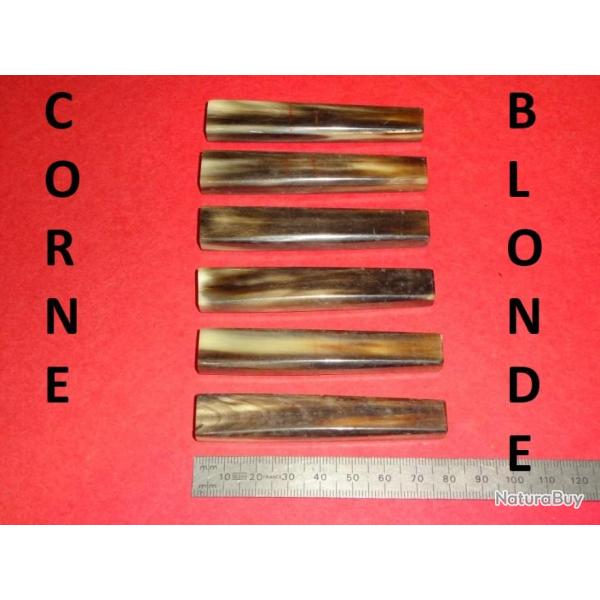 lot de 6 manches en CORNE BLONDE couteaux cuill�re fourchette - VENDU PAR JEPERCUTE (D24B73)