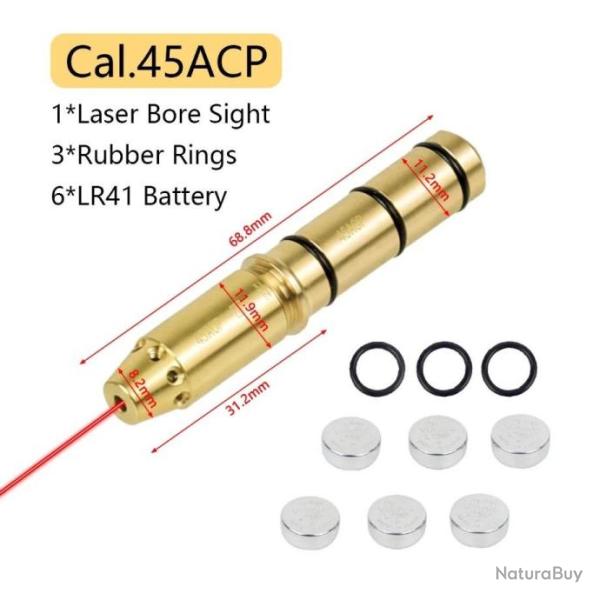 Collimateur laser � mettre en bout de canon calibre 45 ACP