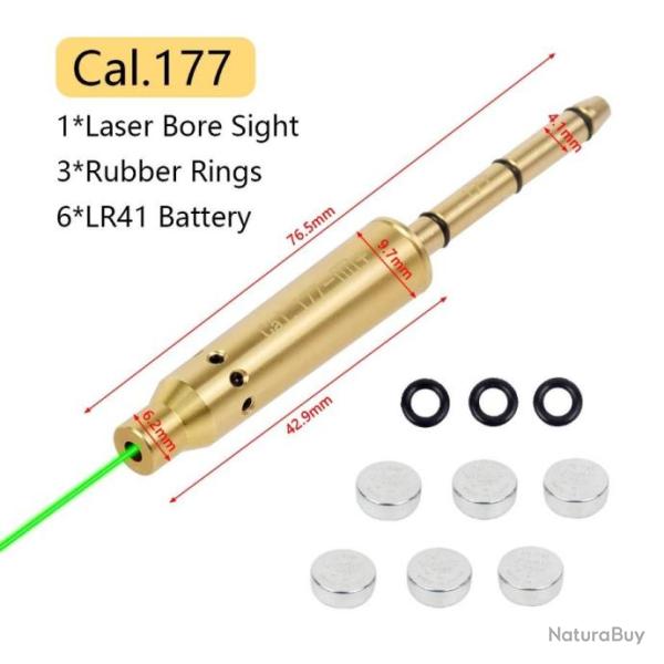 Collimateur laser � mettre en bout de canon calibre .177 17HMR - Laser vert