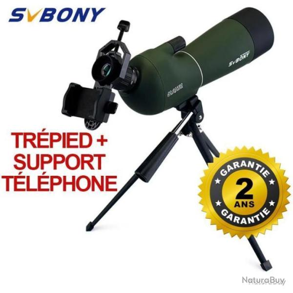 LONGUE VUE SVBONY 20-60X60 AVEC TR�PIED - PRISME BAK4 - ADAPTATEUR T�L�PHONE OFFERT