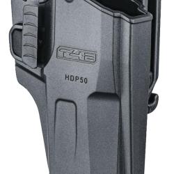 Holster ceinture T4E paddle en polym&egrave;re noir pour HDP50 137mm