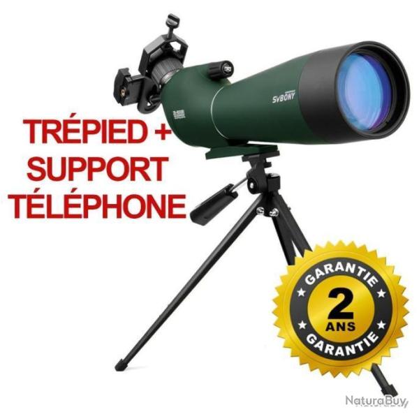 LONGUE VUE SVBONY 20-60X80 AVEC TR�PIED - PRISME BAK4 - ADAPTATEUR T�L�PHONE OFFERT
