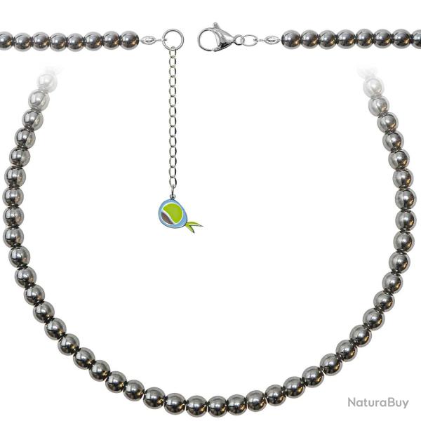 Collier en h�matite - Perles rondes 6 mm - 50 cm