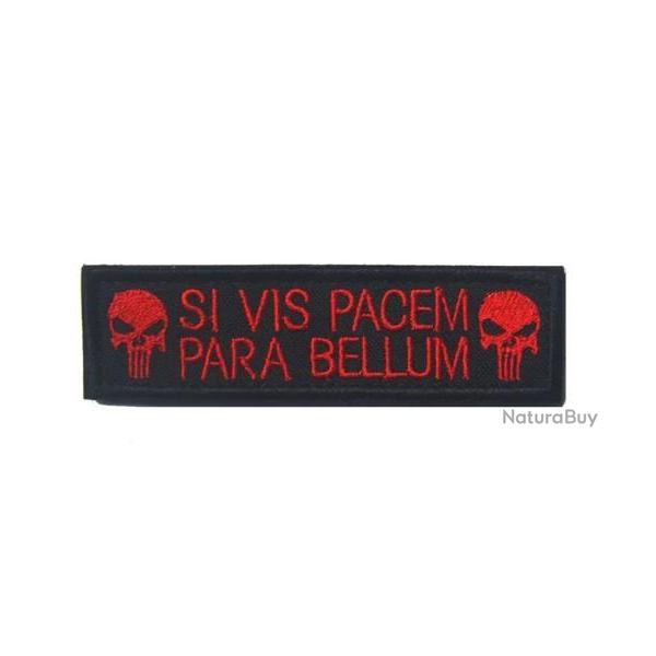 Patch - Punisher - SI VIS PACEM PARA BELLUM - rouge - velcro - Livraison gratuite
