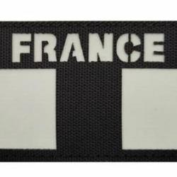 Ecusson/patch - France - Noir - Fluorescent - velcro - 8 x 5 cm - Livraison gratuite