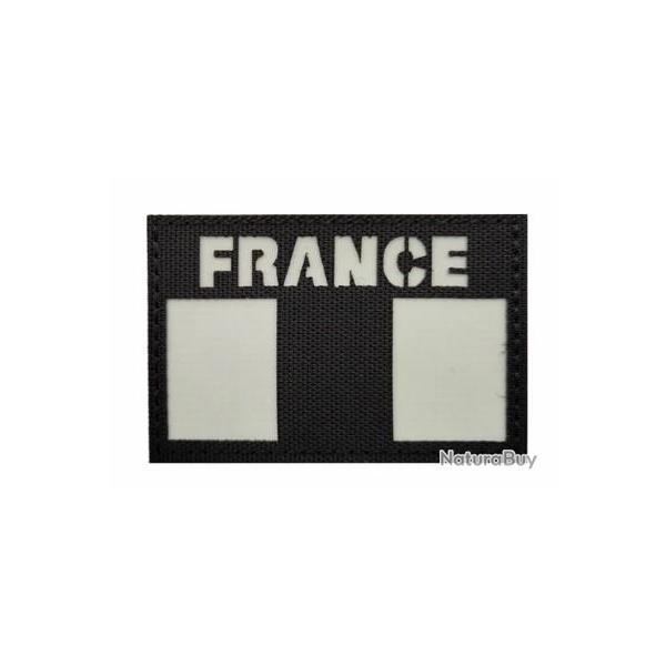 Ecusson/patch - France - Noir - Fluorescent - velcro - 8 x 5 cm - Livraison gratuite