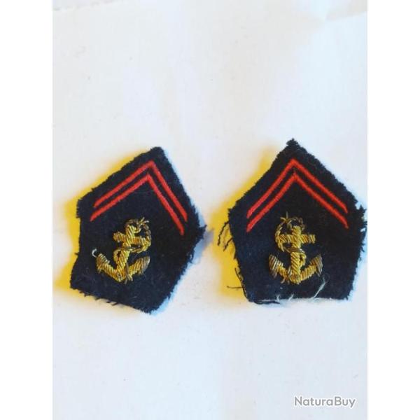 PATTE DE COL, CANETILLE  TROUPES COLONIALES, TROUPES DE MARINE  (1)