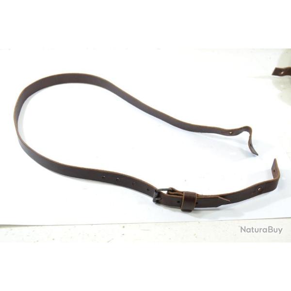 Bretelle en cuir pour fusil ou carabine, sans boutons