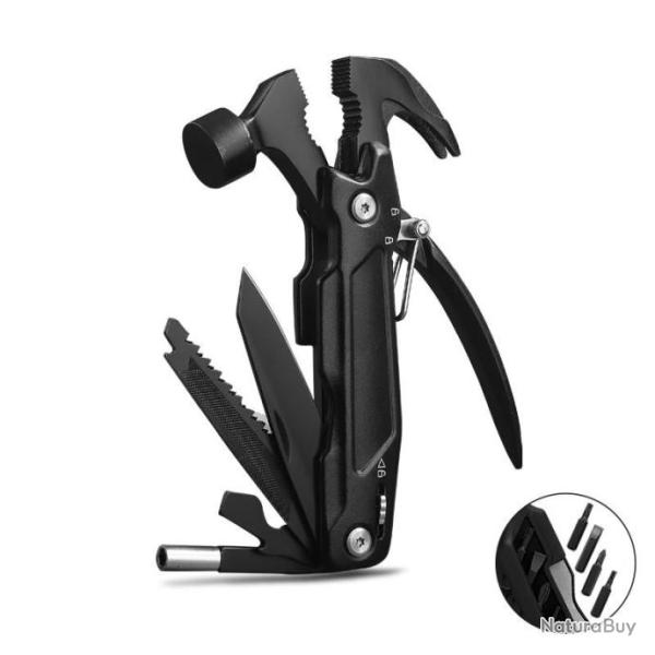 Couteau militaire Tactique pliant 12 en 1 Marteau multi-outils tournevis survie camping