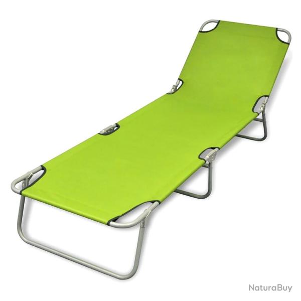 Transat chaise longue bain de soleil lit de jardin terrasse meuble d'ext�rieur pliable acier enduit