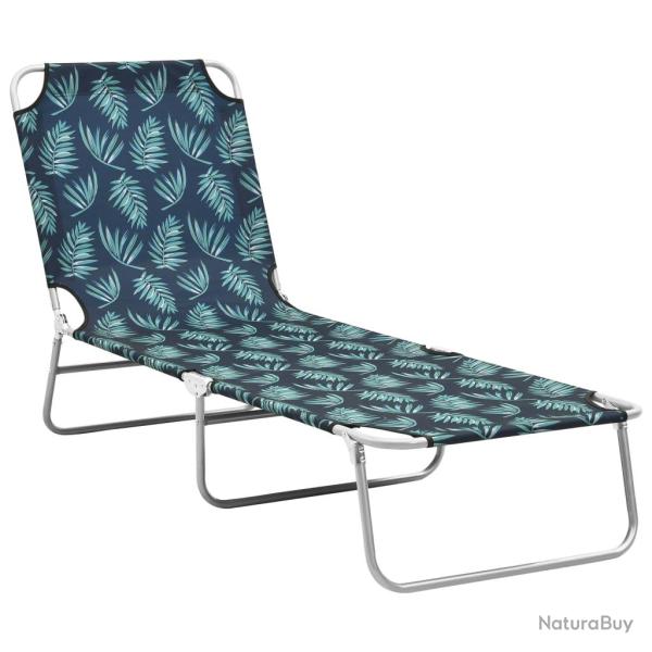 Transat chaise longue bain de soleil lit de jardin terrasse meuble d'ext�rieur pliable acier et tis