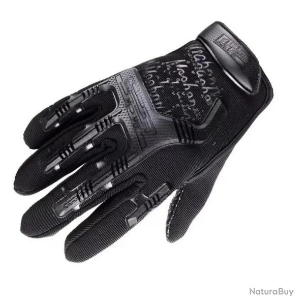 Gants tactiques antidrapants noirs taille M