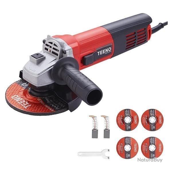 Meuleuse D'angle + Capot de Protection 900W Vitesse  Vide 12000 trs/min + 4PCS