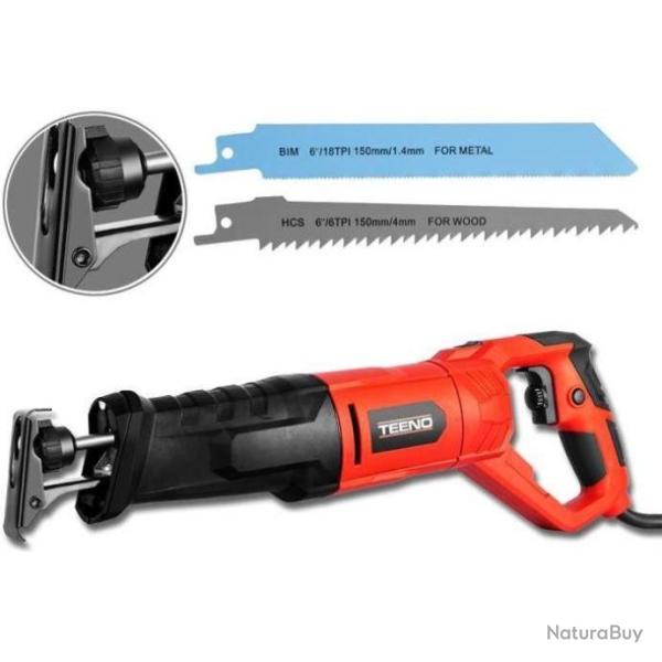 Scie sabre 850W avec 2 Lames Fournies R�glable 0-2800tr/min Fonction Led