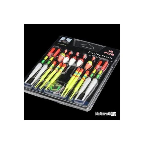 15 pices tailles assorties Lot BOUCHONS flotteurs