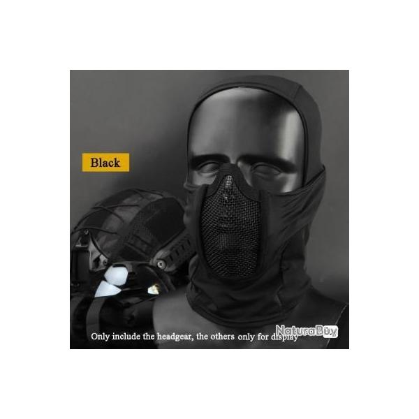 DEMI MASQUE protection militaire Airsoft Paintball masque NOIR -