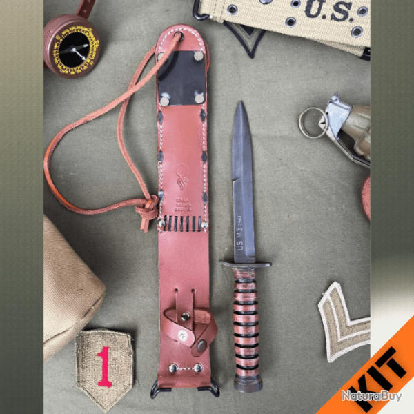 Couteau de combat USM3 + Etui cuir USM6