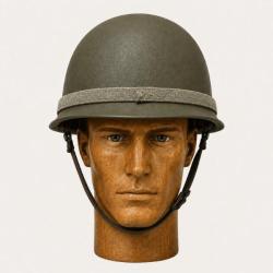 Casque Lourd Type US M1 Grain&eacute; + Liner - Militaria WW2