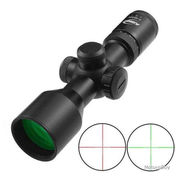 Lunette de tir 3-9x40 compacte avec r�ticule Mil dot lumineux colliers au choix 11 ou 22 mm