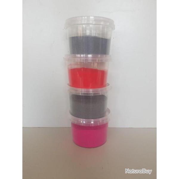 Bullet powder coating. Poudre peinture epoxy thermolaquage industriel (rose, rouge et 2x gris)