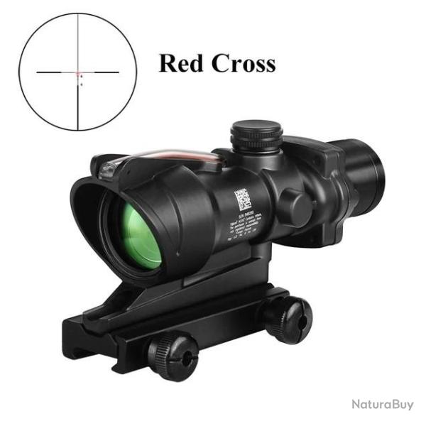 Viseur point rouge Red Dot ACOG 4x32 avec Fibre optique rouge en forme de croix