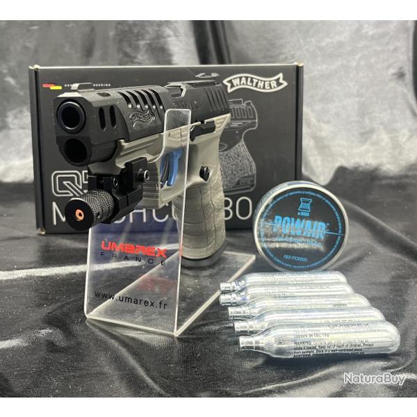 Pack laser pr�t � tirer PISTOLET "WALTHER Q5 MATCH COMBO 5'' - CO2,CAL 4.5MM (AVEC VISEUR RDS 8)