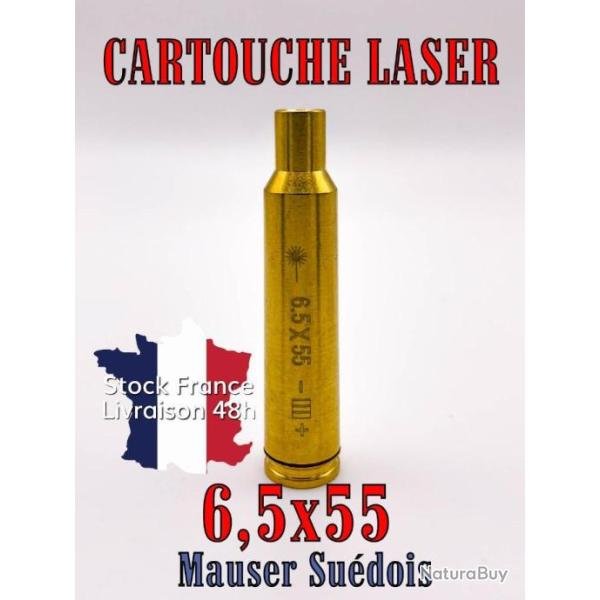 Cartouche laser de r�glage calibre 6,5x55 mauser su�dois - Envoi rapide depuis la France