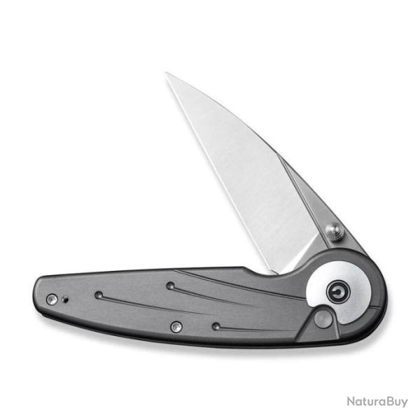 Couteau CIVIVI Starflare Gray Manche Alu Lame Wharncliffe Acier Nitro-V Satin IKBS Clip CIVC230522