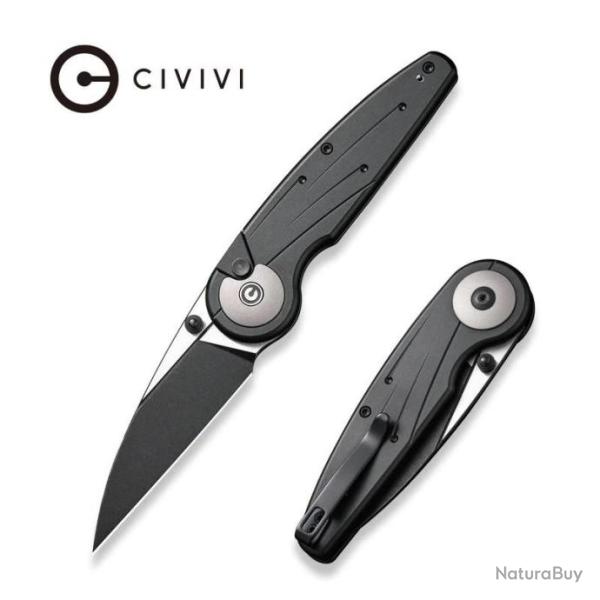 Couteau CIVIVI Starflare Black Manche Alu Lame Wharncliffe Acier Nitro-V Blk IKBS Button CIVC230521