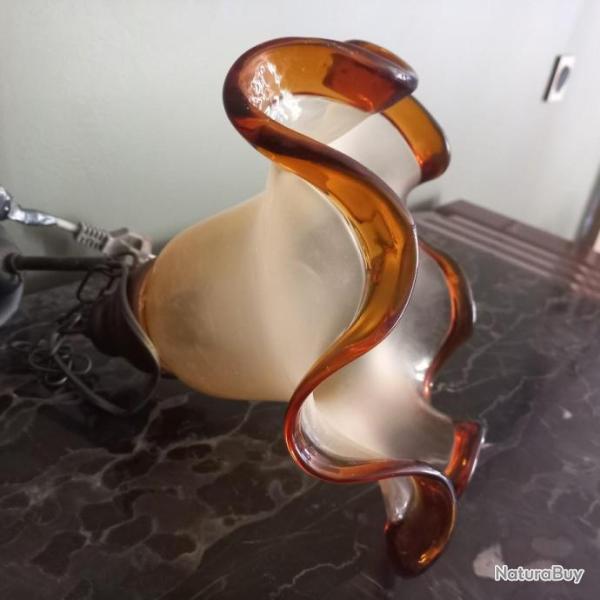 Belle lampe bicolore vintage  suspendre 1950 / 60