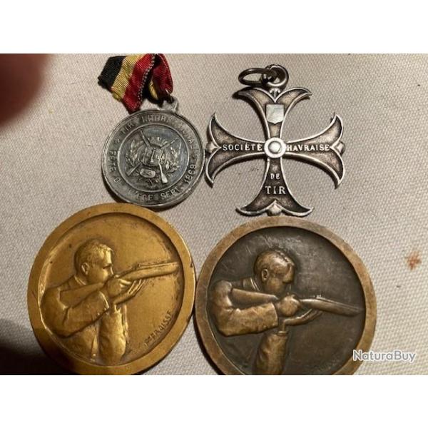 Lot vieilles M�dailles de TIR (dont Belges)