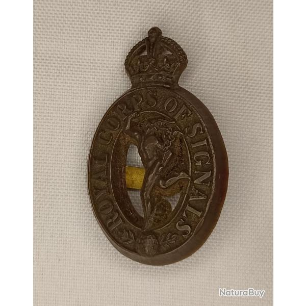 Rare insigne casquette royal corps of signals en bak�lite ww2