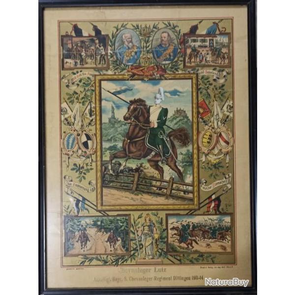 Cadre souvenir r�giment cavalerie l�g�re bavaroise 14/18