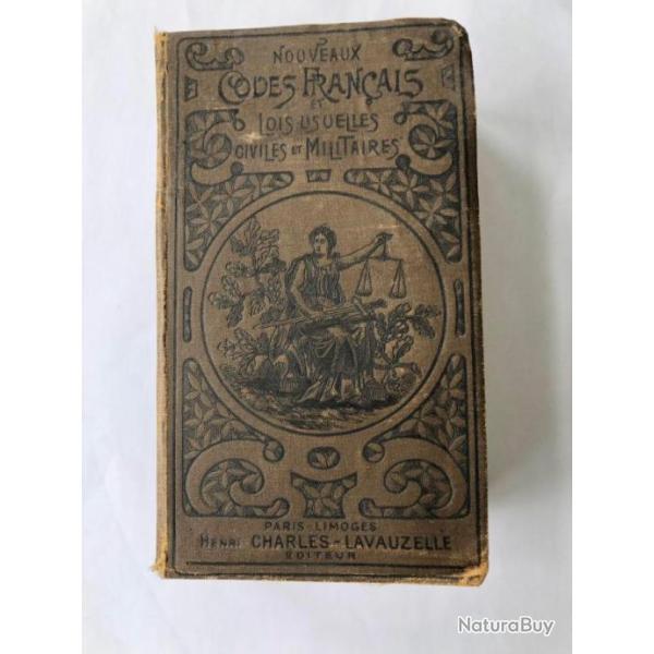 LIVRE : LOIS USUELLES CIVILS ET MILITAIRES 1921