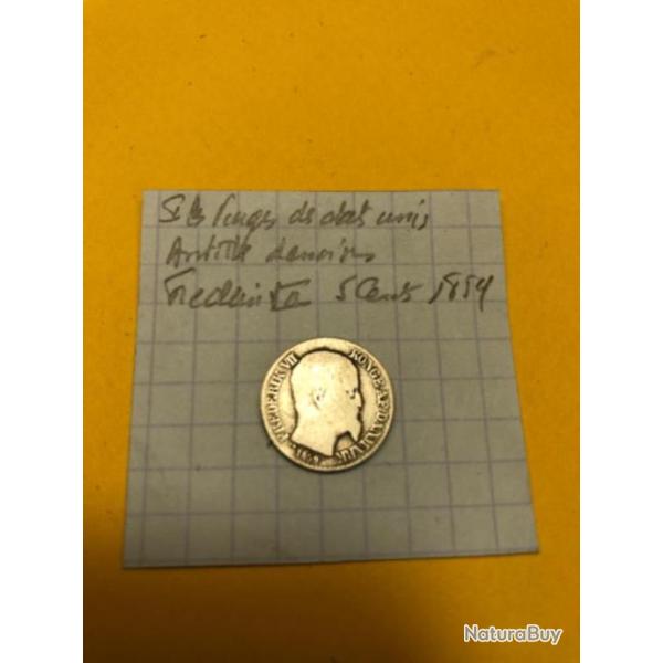 �LES VIERGES DES �TATS UNIS - ANTILLES DANOISES - 1859 - Fr�d�ric VII -5 cents