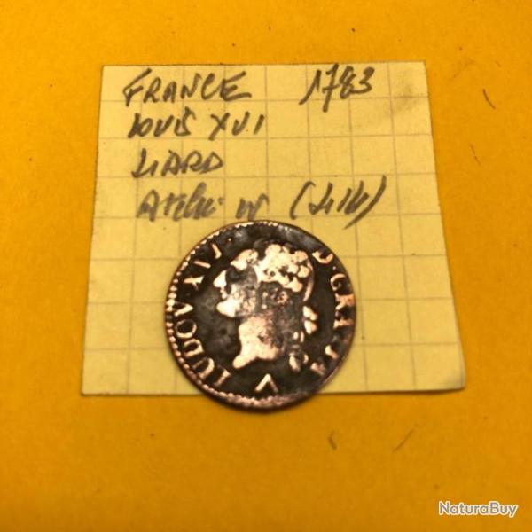 FRANCE - Louis XVI - 1783 - Liard de France - Atelier W (Lille)