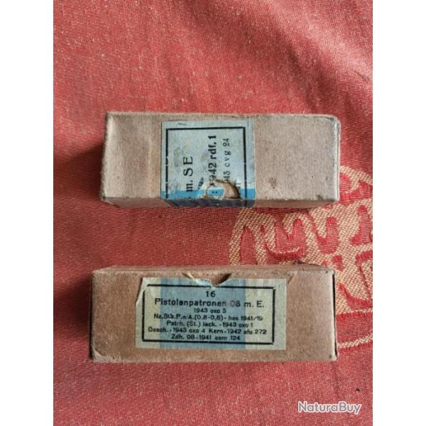 Lot de deux botes de cartouches VIDES en 9MM allemandes 2 me guerre mondiale