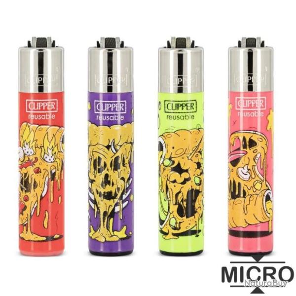Lot de 8 briquets Clipper Micro Pizza Night