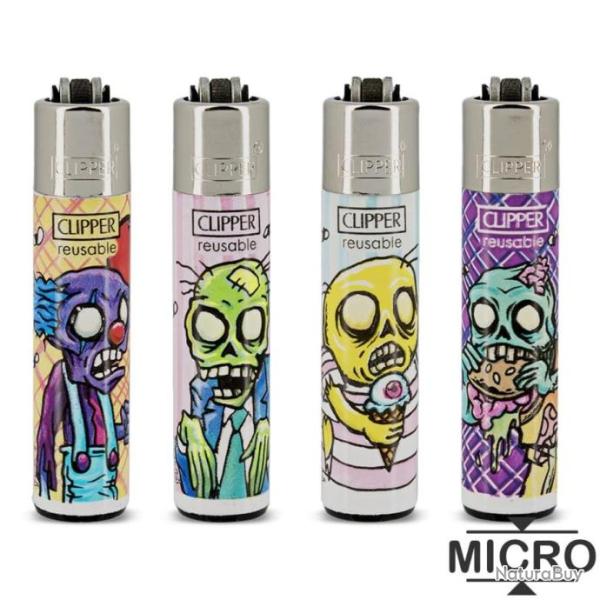 Lot de 8 briquets Clipper Micro Zombie Invasion