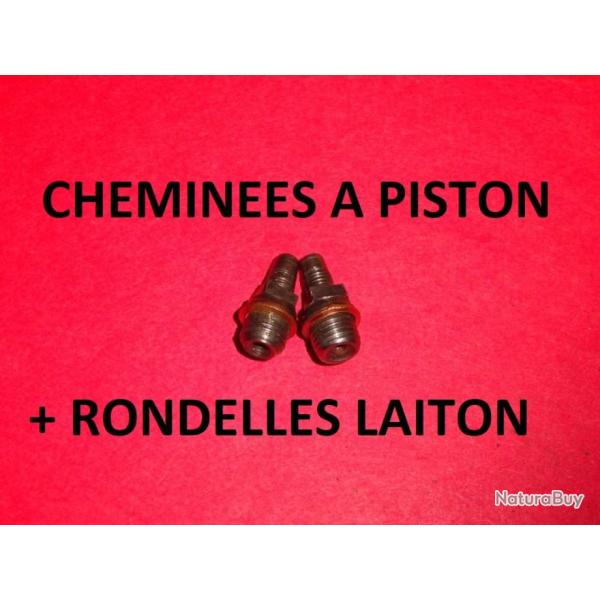 paire de chemines +rondelles laiton fusil  piston diamtre 7.40 mm - VENDU PAR JEPERCUTE (D20N356)