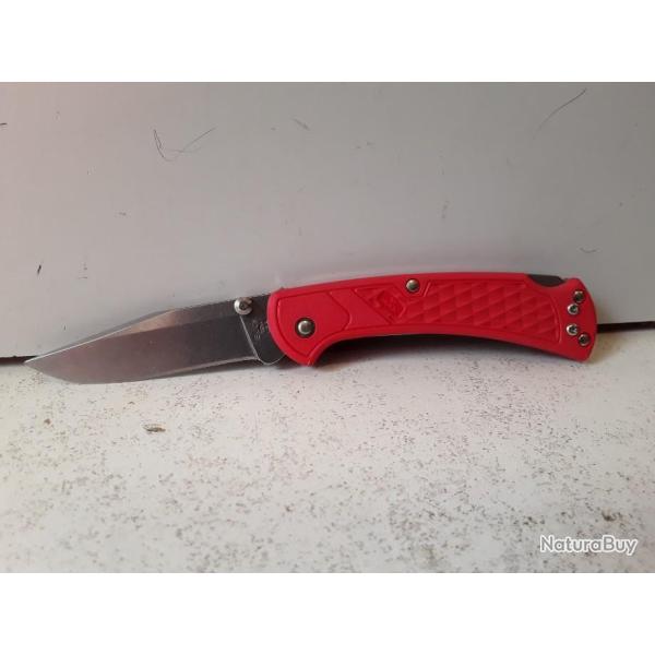10505 COUTEAU PLIANT BUCK ROUGE 18CM ROBUSTE NEUF