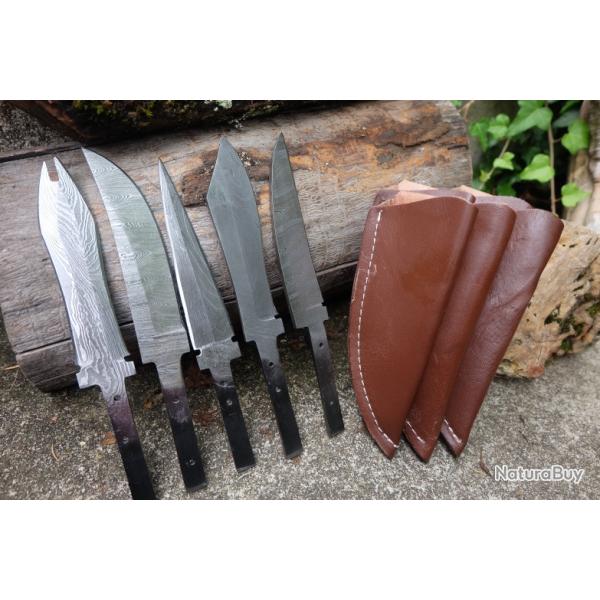 LotC Lot de 5 Lames Damas 256 Couches � Customiser Lames seules + Etuis  Fabrication Artisanale