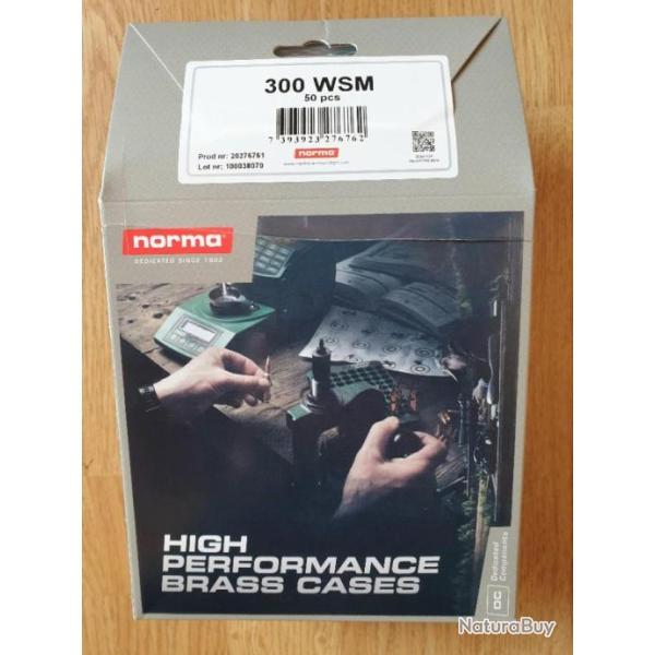 .300 WSM douilles marque Norma - 50 pcs